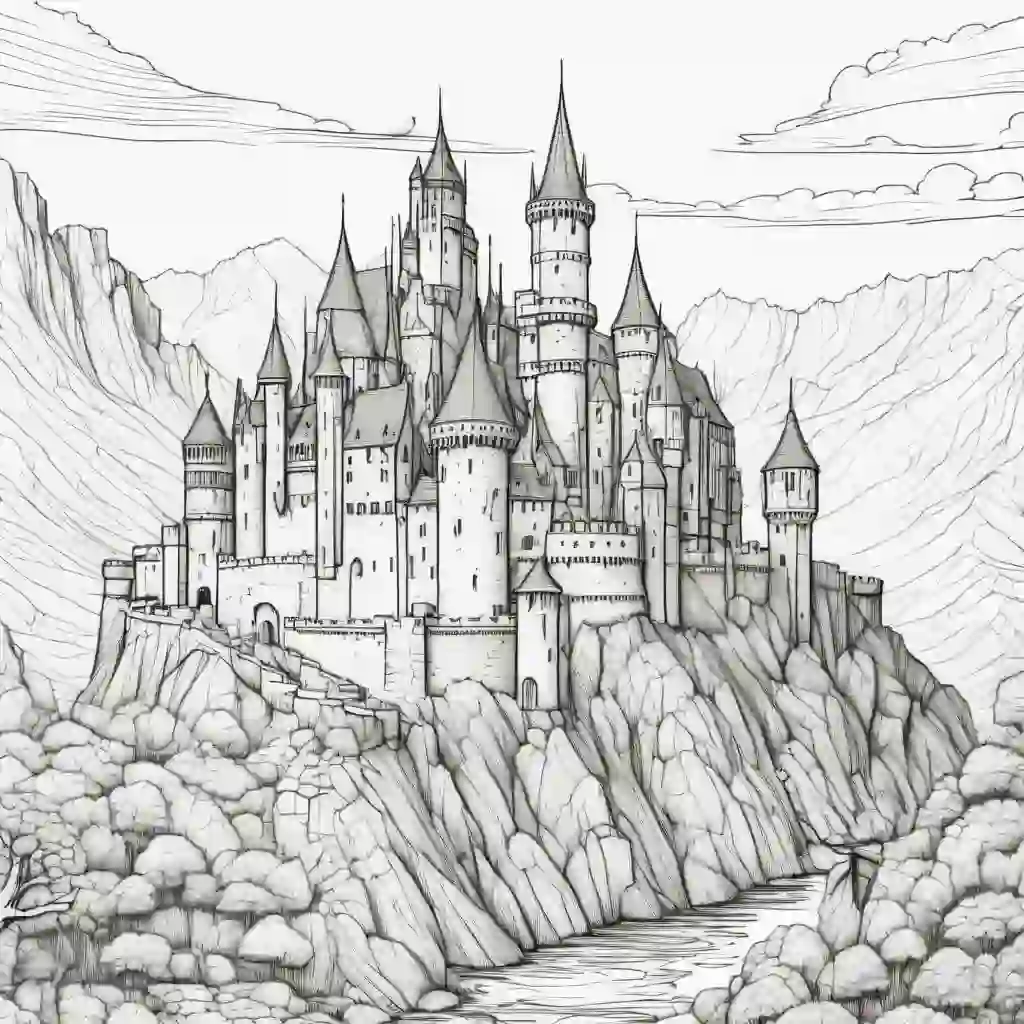 Middle Ages Castle coloring pages